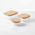 Conjunto de 3 Recipientes de Vidro Herméticos